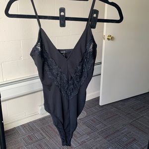Sexy black lace cut out bodysuit